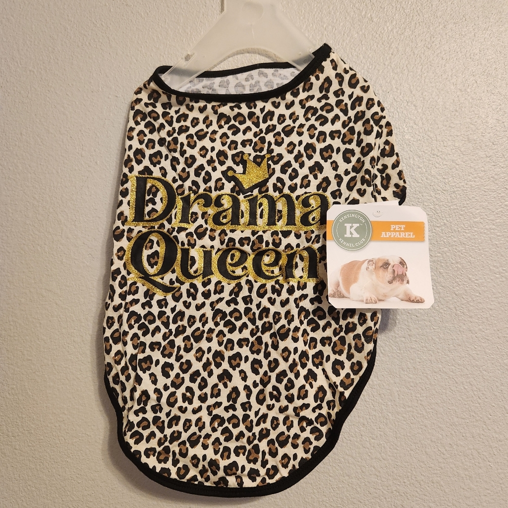 Drama Queen Outfit Dog size L cheetah print new